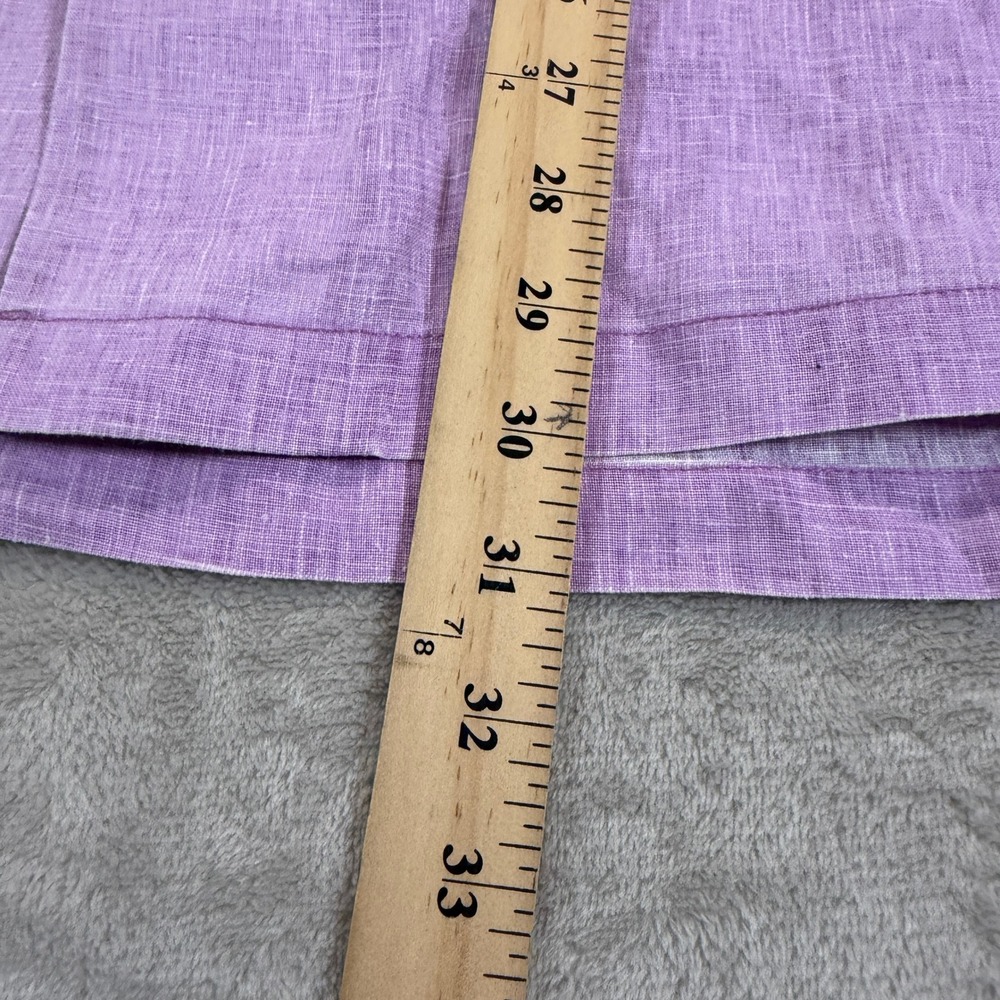 Tommy Bahama Mens Large Purple 100% Linen Short Sleeve Button Front Shirt Logo - Picture 6 of 8